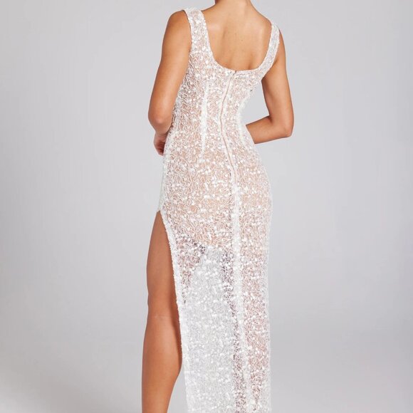LOUISA WHITE DRESS - Nadine Merabi - Picture 4 of 4